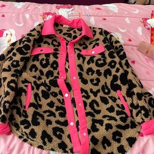 Like new bibi cheetah print and pink jacket!